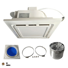 12" Bathroom Exhaust Fan with 10" x 10" Mount 3 Light Settings 145CFM White