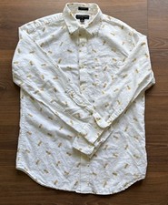 Banana Republic men's long sleeve button down shirt pineapple motif Slim fit/Med