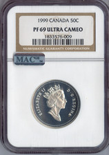 1999 Canada 50 Cents 50C NGC PF69 Ultra Cameo - Quality