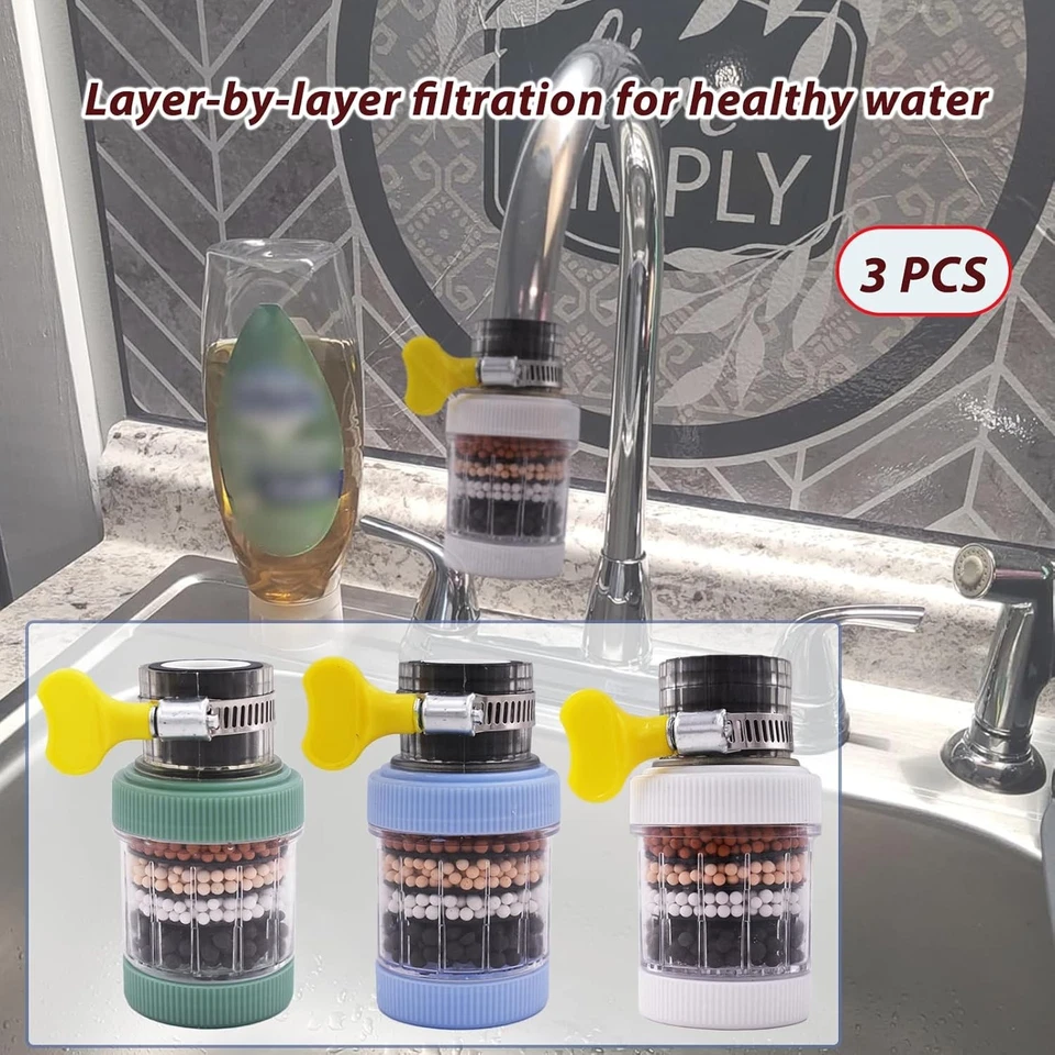 3 Pack Faucet Mount Filters,Faucet Water Filter for Kitchen,Activated Carbon Fau - Image 3 of 4