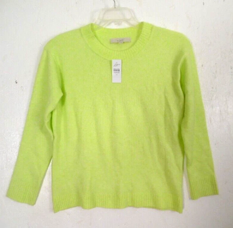 Ann Taylor Loft Soft Knit Yellow Green Sweater Women s M NWT Bust 42
