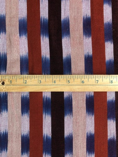 Guatemalan Ikat Fabric - Blues and Brown, - 36 inches wide - hand woven - Picture 3 of 3
