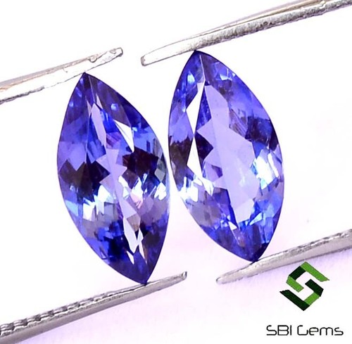 2.20 Karat Zertifiziert Natürliche Tansanit Marquise Cut Paar 10x5 MM Kalibriert - Picture 3 of 6