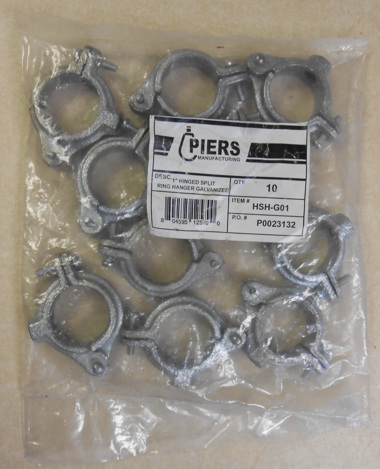 10 Pack Piers 1" Hinged Split Ring Extension Hanger Electro Galvanized HSH-G01