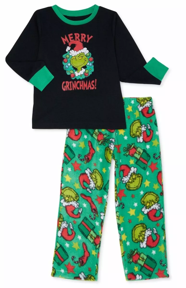 Kids Dr. Seuss The Grinch Pajamas Set Shirt Pants Boy Girl 6 6x 10 12  Christmas