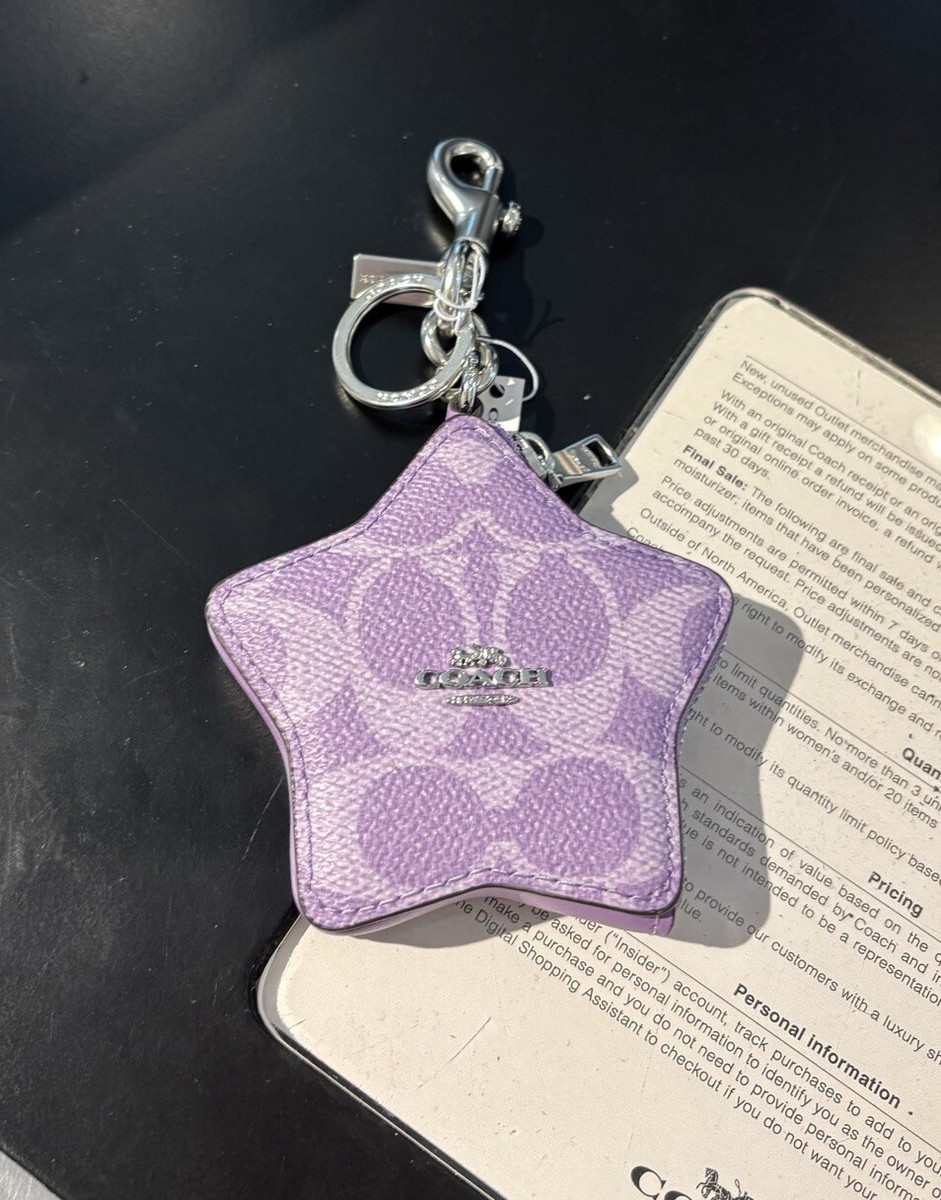 Coach Star Signature Bag Charm Silver/Iris | eBay