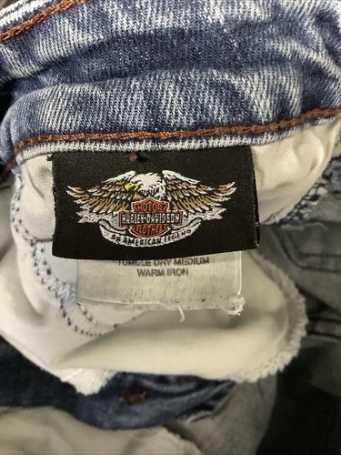 Harley Davidson Size 4 With Logo On Waist & Back Pocket Faded Bootcut Jeans - Picture 11 of 12