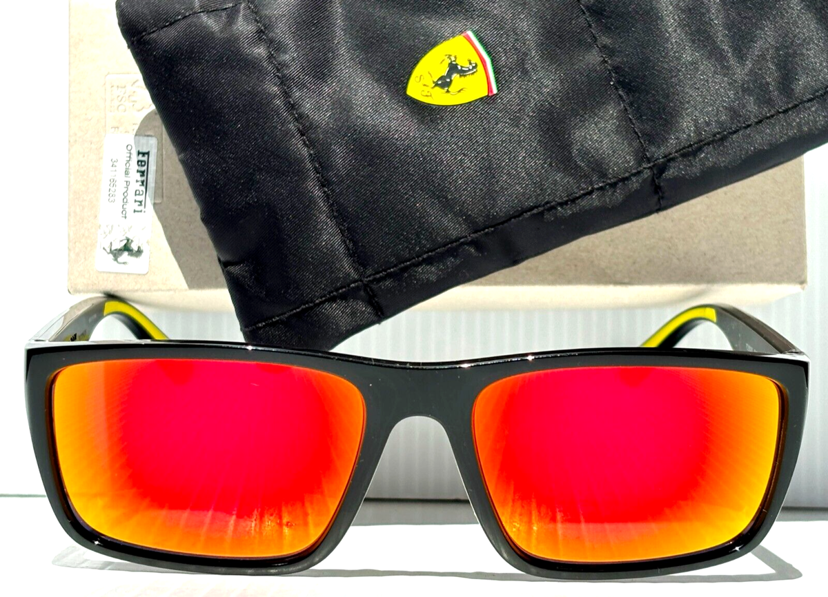 NEW SCUDERIA FERRARI Black POLARIZED Red Gold Mirror NEW SCUDERIA FERRARI Black POLARIZED Red Gold Mirror