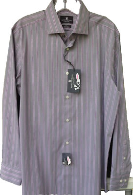 Psycho Bunny Mens Stretch Striped Slim Fit Dress Shirt Medium 16x32/33 Gray | eBay Psycho Bunny Mens Stretch Striped Slim Fit Dress Shirt Medium 16x32/33 Gray | eBay