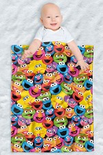 Sesame Street Fleece Baby Blanket, 30"x40", Character Head Collage
