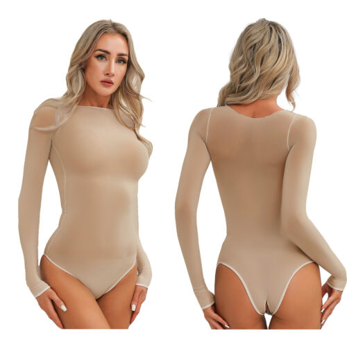Mujeres Transparente Mangas Largas Body Regular/Sin entrepierna Mono Ropa de noche - Imagen 85 de 154