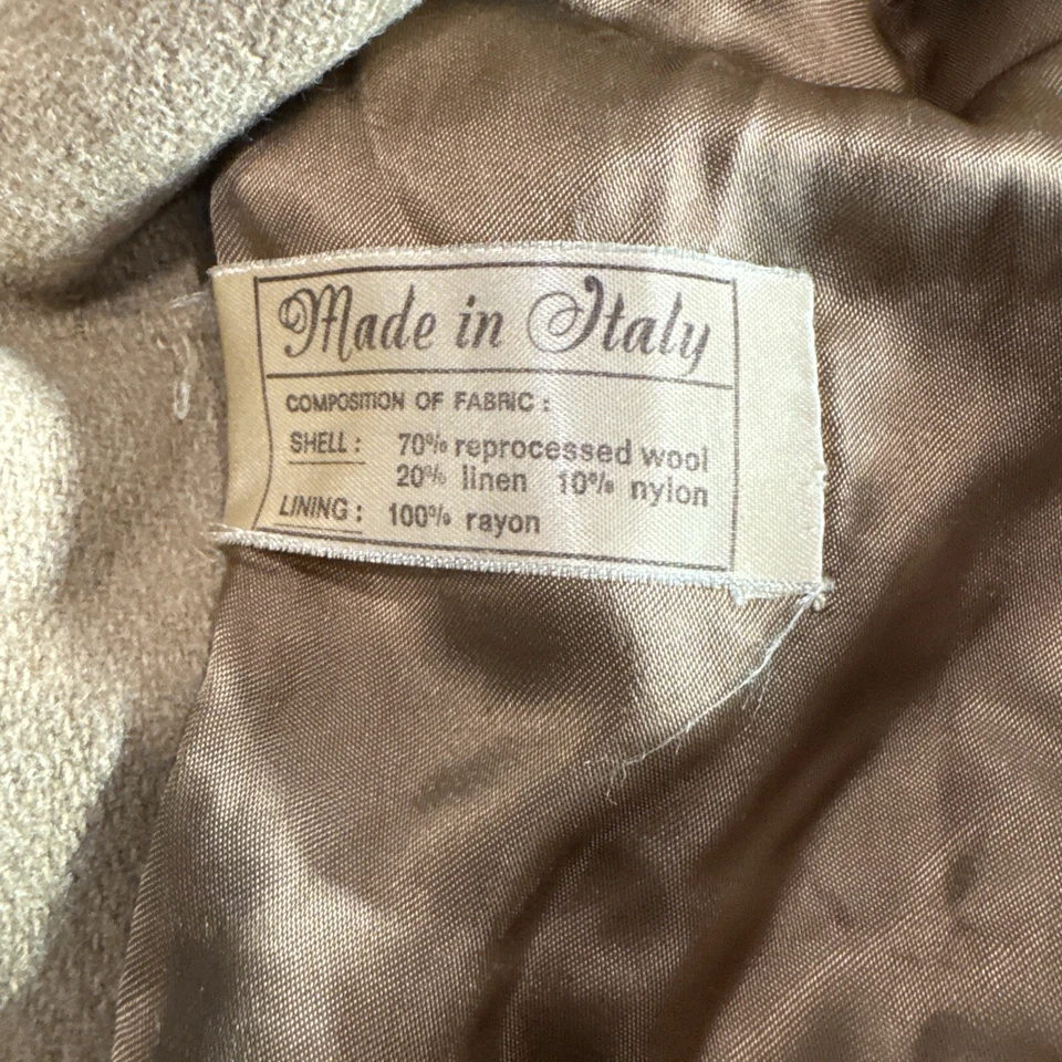 Exclusive Europe Craft Tan Double Breast Wool Coat Size 40 - Image 3 of 4