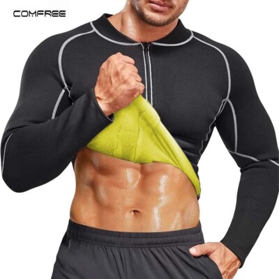 Herren Abnehmen Shaper Sweat Taille Trainer Neopren Fitness Tank Weste Mieder DE