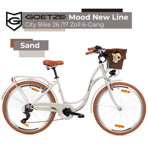 Goetze Mood 26 Zoll City Bike, Damenfahrrad, 6-Gang, LED-Lichter, V-Brake, Korb! - Bild 31 von 92