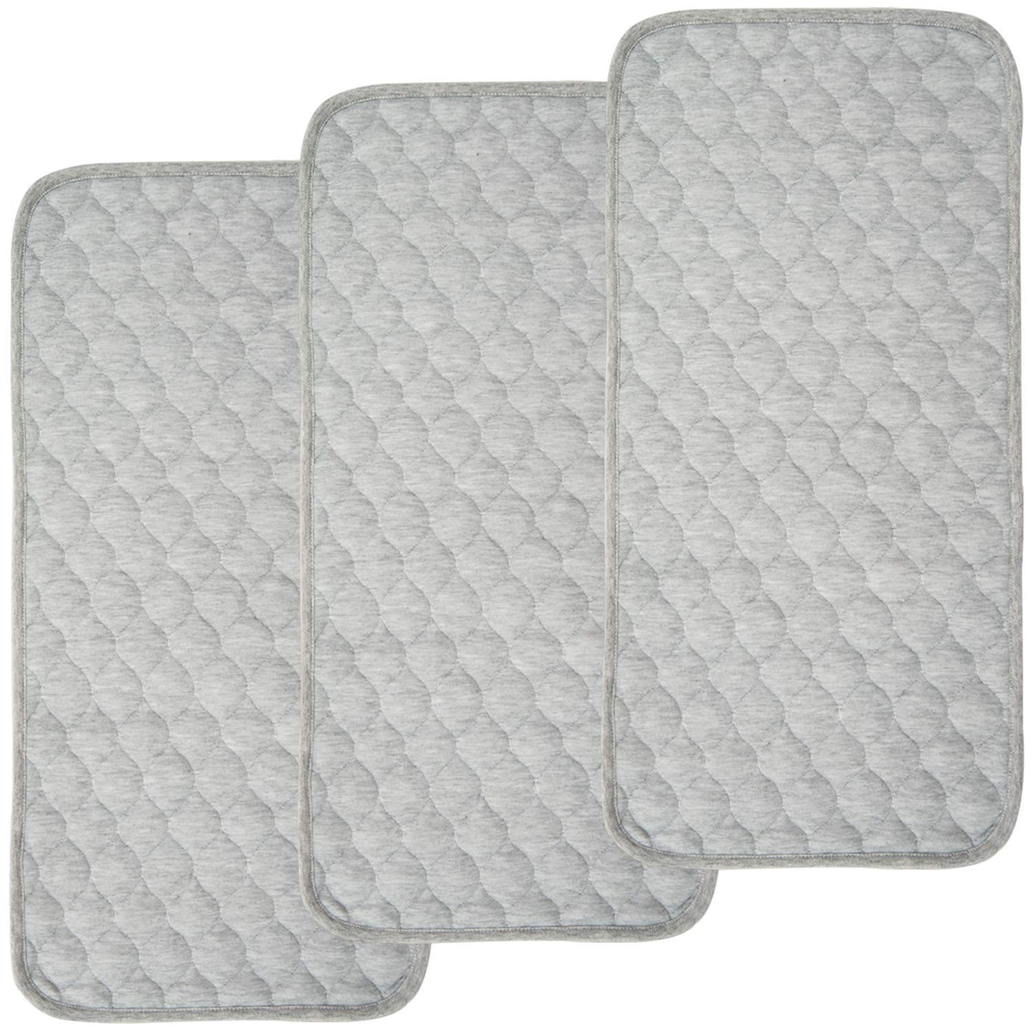 Bluesnail Quilted Thicker Waterproof Changing Pad Liners 3 Count(Gray)