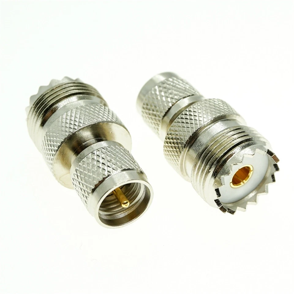 Mini-UHF Male plug to UHF PL259 SO239 jack Female RF Coaxial Connector Adapter - Image 2 of 3