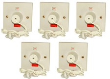 5 x Click PRW210 Shower Ceiling Pull Switches with Neon + Indicator DP 45 Amp