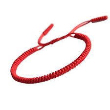 Men Women Chinese Lucky String Bracelet Tibetan Buddhist Prayer Handmade Red