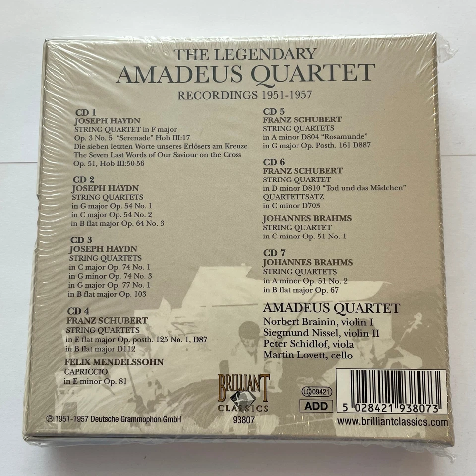 The Legendary Amadeus Quartet : Recordings 1951-1957 (7 x CD Box Set) NEW/SEALED - Image 2 of 2