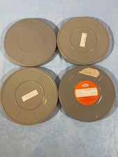 Vtg Set of 4 16mm Metal Film Reel 10 3/4in Canisters Art Decor u00087