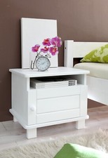 ANGEBOT Nachtkommode Nachttisch "Bora" B-WARE Kiefer massiv weiß