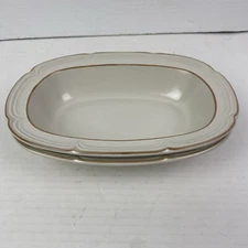 Vintage Covington Idlewild Serving Bowls Set of 2 Stoneware Serving Beige