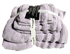 NEW TAHARI SET OF 6 PC PURPLE 100% COTTON,2 BATH,2 HAND,2 WASHCLOTHS TOWEL