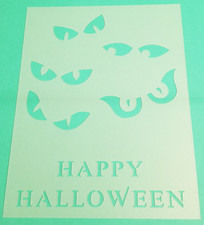 CREEPY EYES Stencil Monsters Dark Happy Halloween 8.5" x 11" Plastic Sheet BK84