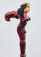 Hand Carved Wood Mermaidhandle Walking Stick Hand Carved Handmade Cane Designer