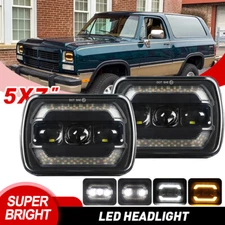 2pcs 7x6" Led Headlight Hi/Lo DRL For Dodge W250 D350 Ram 81-93 Ramcharger Truck