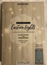 Merkury Innovations 78 LED Music Reactive Cascading Curtain Lights w/Remote