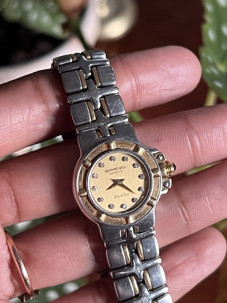 稼働品/極美品 RAYMOND WEIL Parsifal ダイヤ8P コンビ Raymond Weil Geneve Parsifal 18K Gold Face 22mm Diamond Stainless