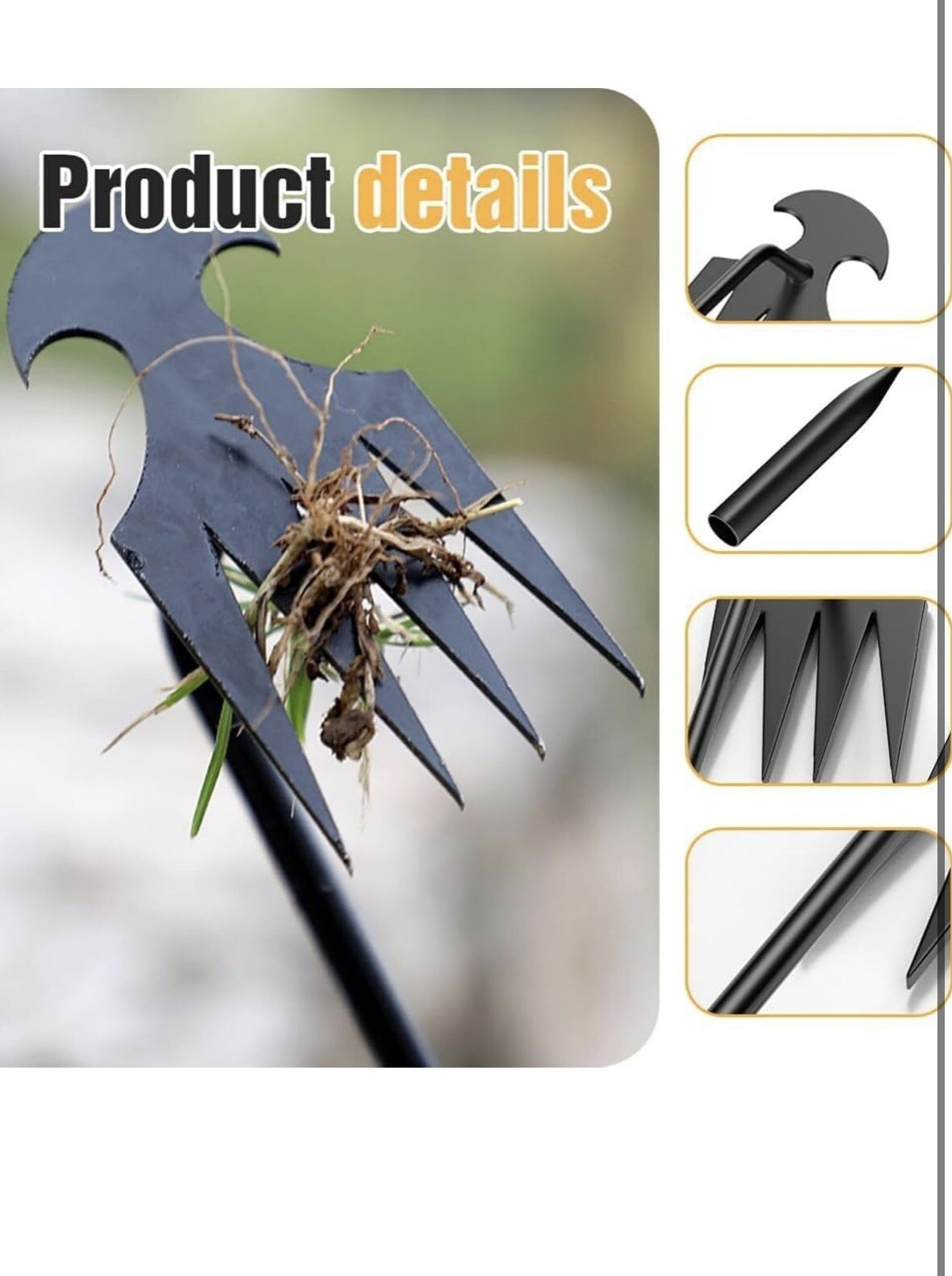 Dritnow Weed Puller Tool 10.6” – Hand Root Remover, Garden No-Bend Weeder