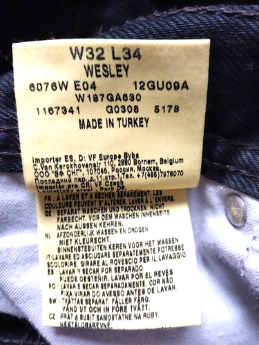 Wrangler Jeans W32 L34 Tall Long Charcoal Straight FAB Original Unisex VGC - Picture 8 of 8