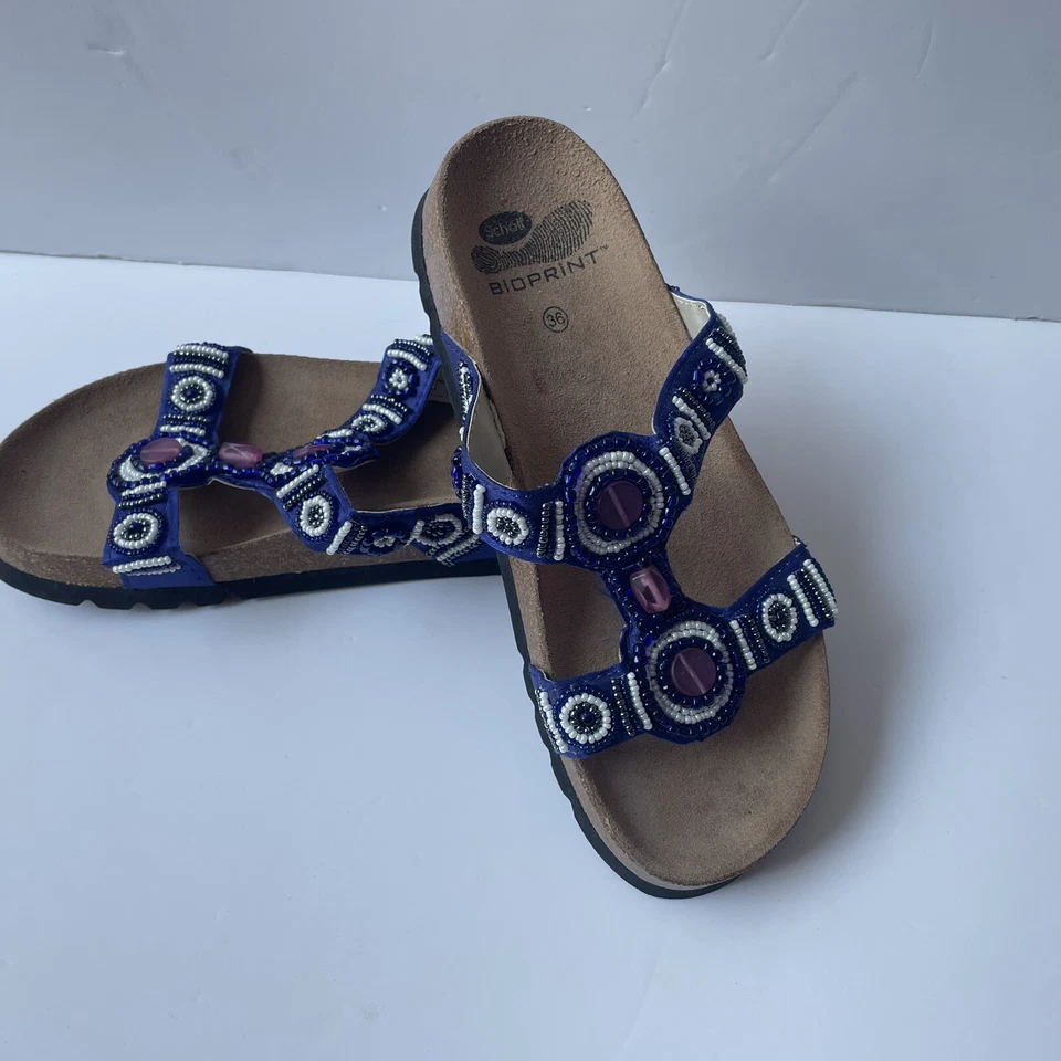 NUEVAS Sandalias Scholl Bioprint Cuentas Azul Plantar Talla 36 Foto 2 de 4