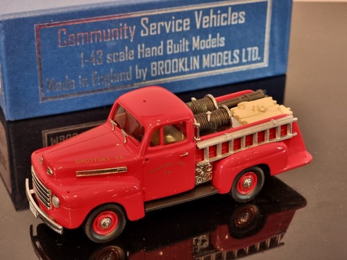Brooklin Models 1948 Ford F1 Fire Truck Grottoes Vol. Fire Dept. 1/43 Handmade - Picture 2 of 6