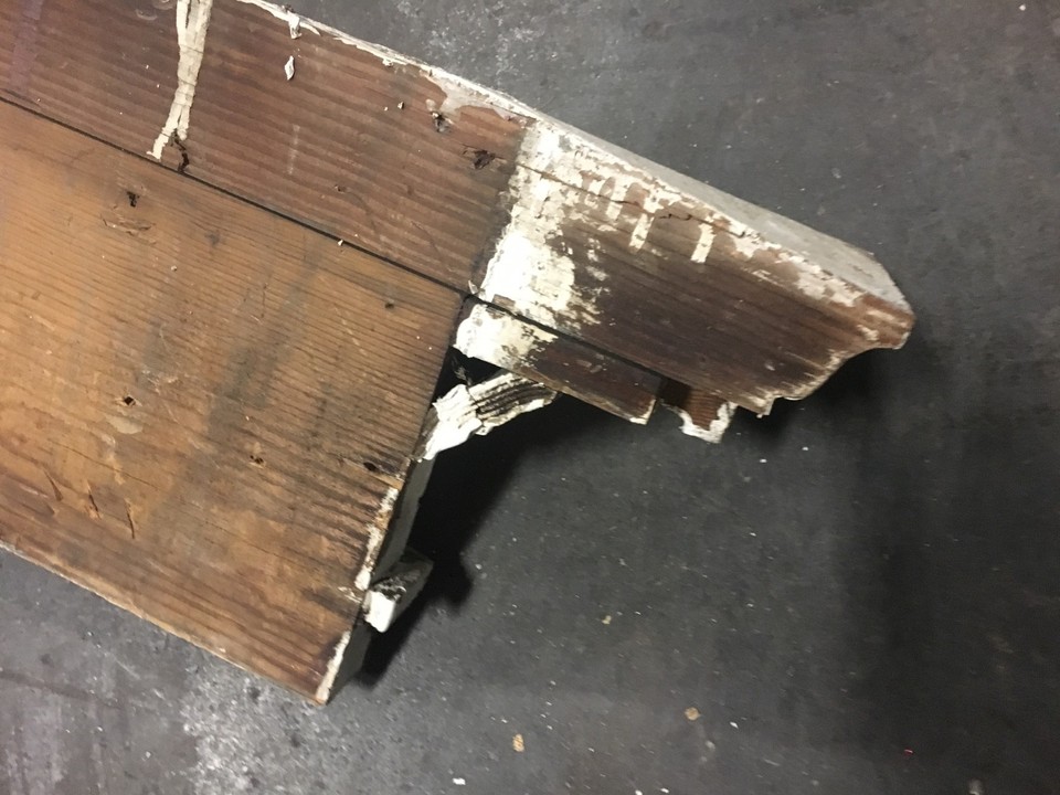 c1870 victorian farm house window header pediment - heavy molding 40
