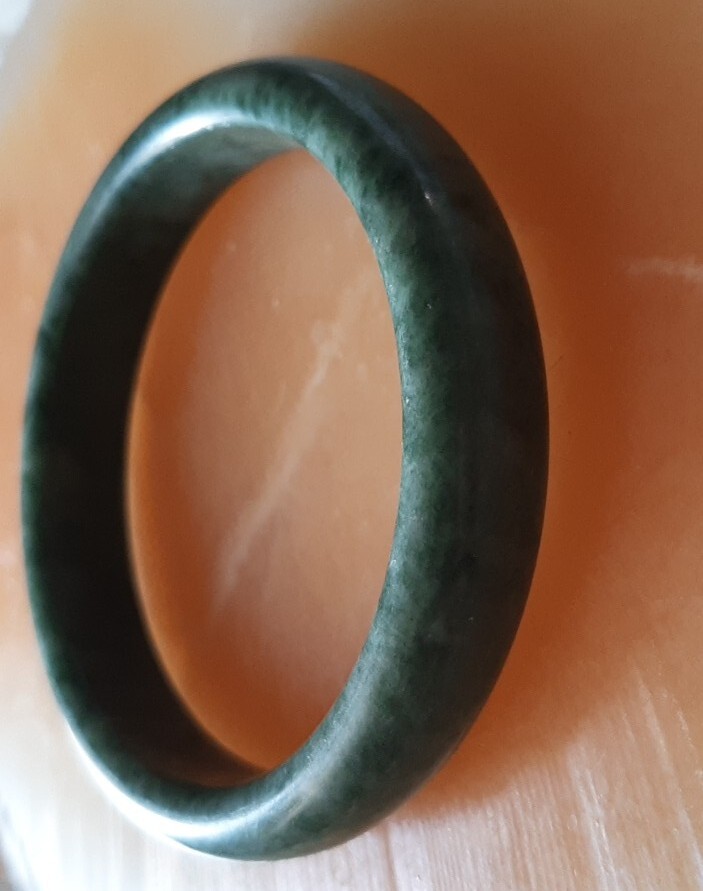 2 Braclets Bangles Spinach Green Stone Burmese Ja… - image 12