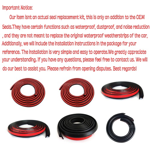 Door Rubber Seal Strips Weather Draft Wind Noise Reduction Kit For Nissan Sentra - Picture 3 of 12