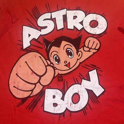 Astro Boy Graphic Tee T-shirt Size Large L Red Osamu Tezuka