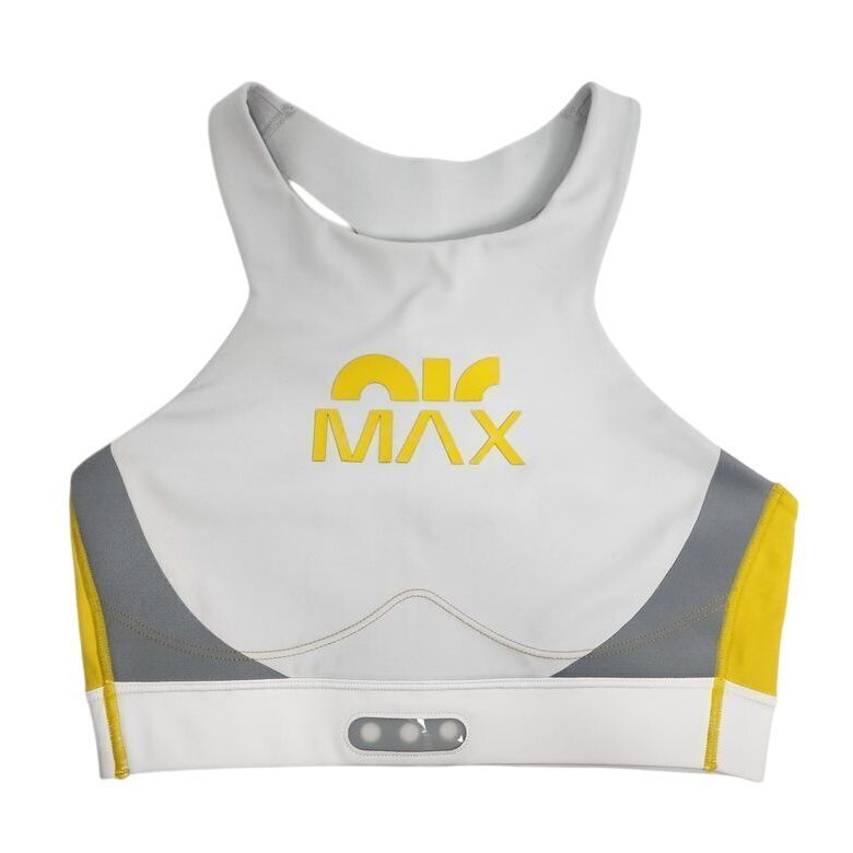 Nike Sports Bra Women's Small Air Max Dri-Fit Grey Yellow-image