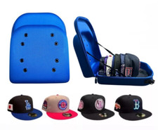 Hat Cap Carrying Carrier Case Handle Fits 6-8 Hats Carry Bag Zipper BLUE