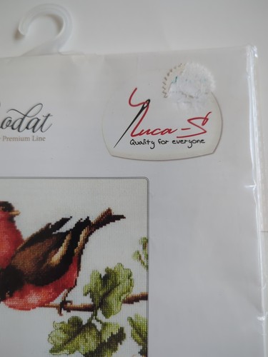 Birds On A Branch Cross Stitch Kit Luca S 20cm x 30.5cm Set De Brodat Zweigart - Picture 4 of 8