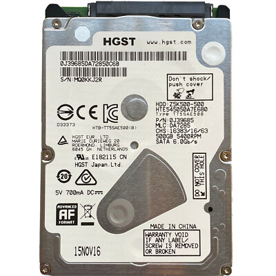 HGST 500GB HTE545050A7E680 5400RPM 8MB SATA6Gb/s 2.5