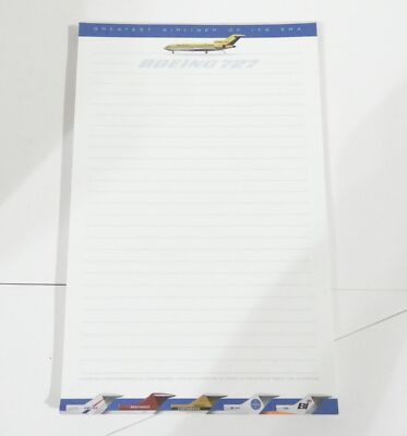 BOEING 727 AIRPLANE AVIATION NOTEPAD | eBay