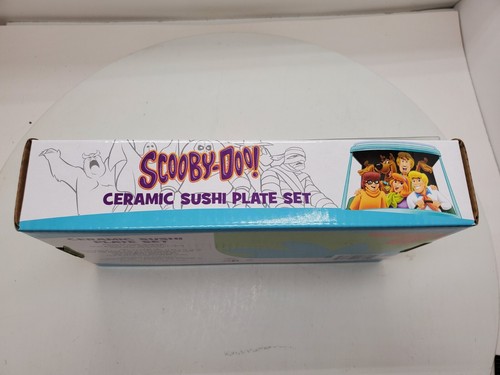 New Scooby-Doo Ceramic Sushi Plate Set with Chop Sticks Retro by Silver Buffalo - Picture 7 of 8