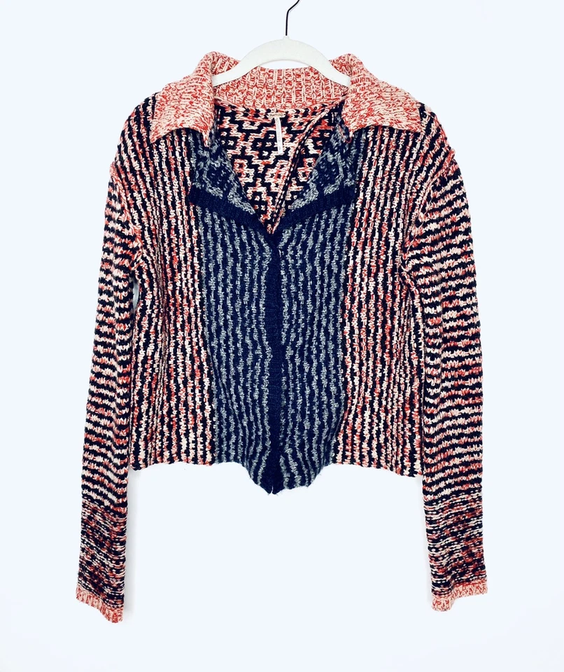 Free People Womens Cardigan Open Front Knit Wool Sweater Sz S Petite - Image 2 of 4