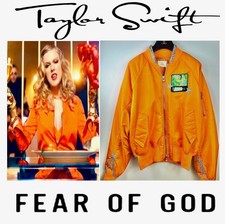Fear Of God Taylor TLOAS Showgirl Orange Custom Bomber Jacket 10 12 14 Coat M L