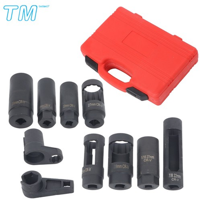 #ad 10Pcs Oxygen Sensor Socket Set Sensor Oil Pressure Sending Unit Removal Tool $29.39