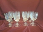 Jeanette Glass "IRIS & HERRINGBONE Water Wine Goblets 5-3/4" 6 oz -  Set of 8